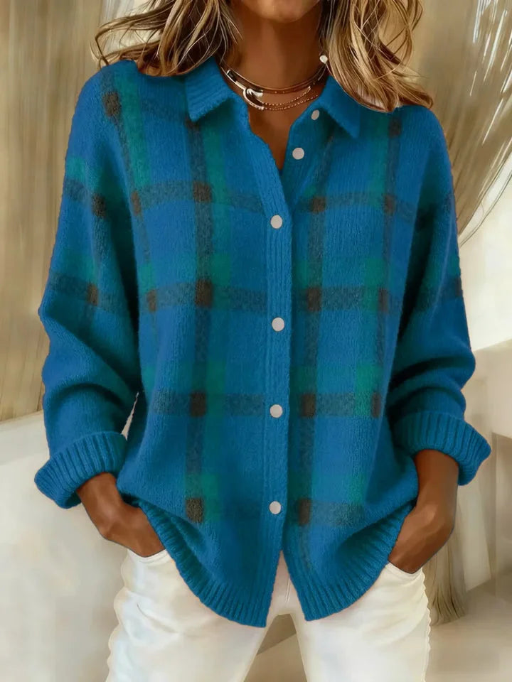Osanna | Women Plaid Button Knitted Vest