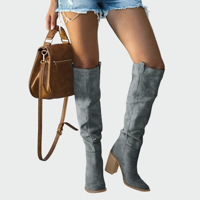 Carmel | Women Slouch Block Heel Knee High Boots