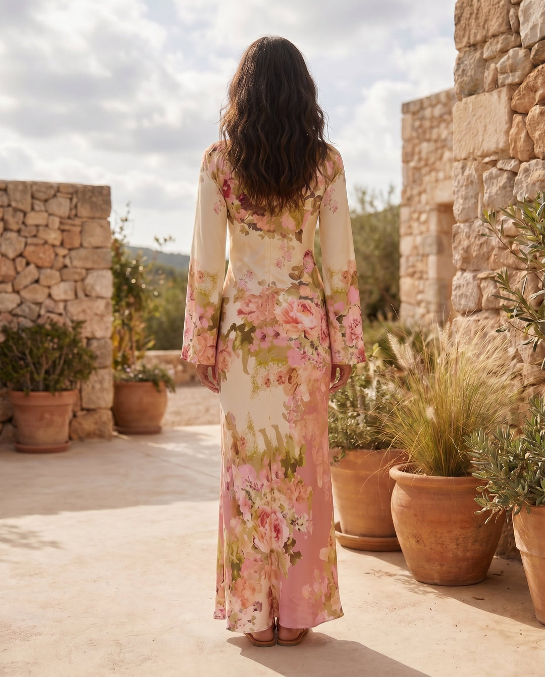 Gisella | Women Floral Bell Long Sleeve Party Dress