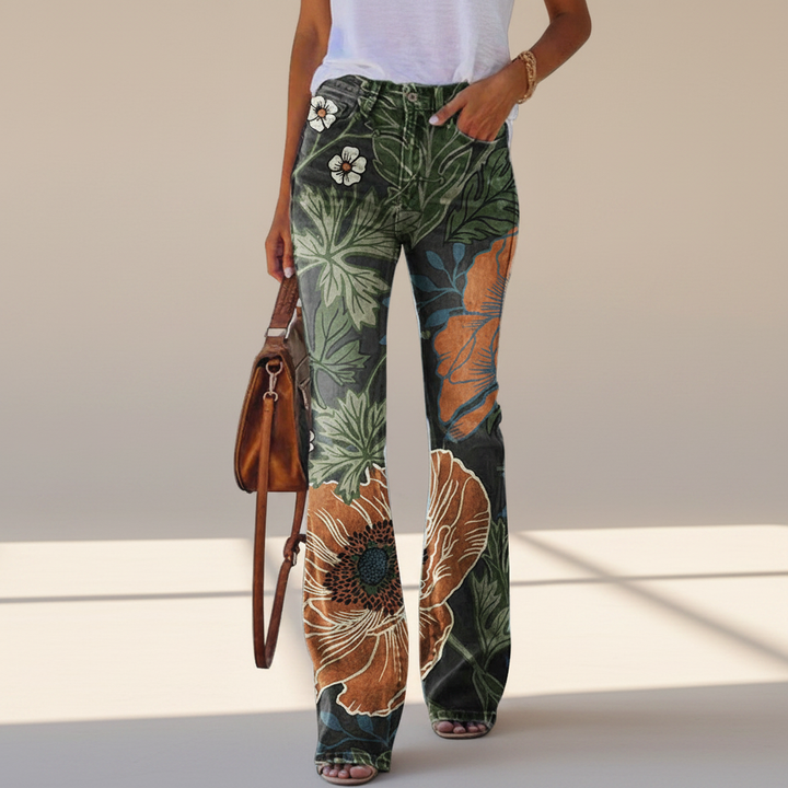 Mazie | Women Floral Print Flared Jeans