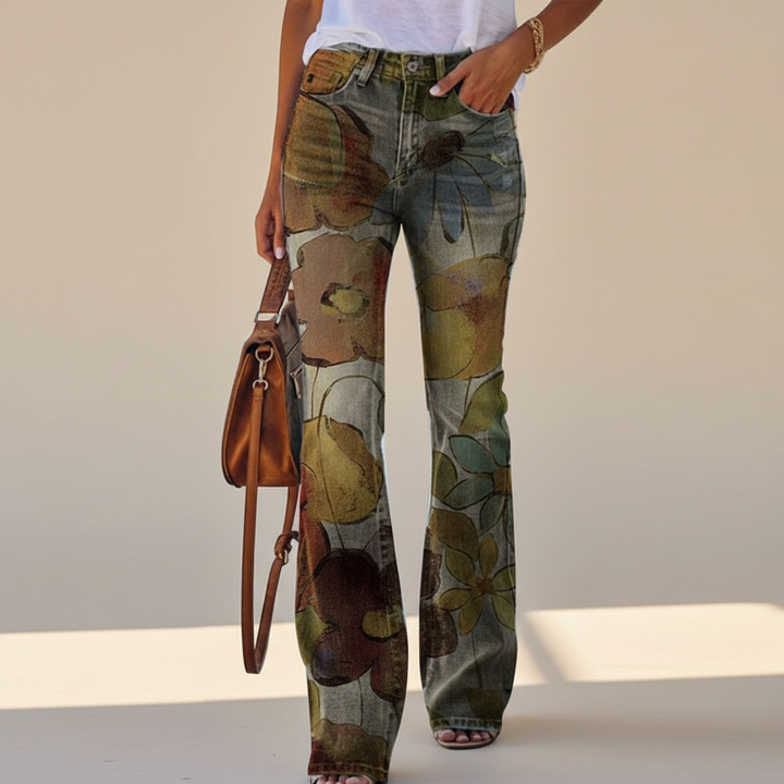 Mazie | Women Floral Print Flared Jeans