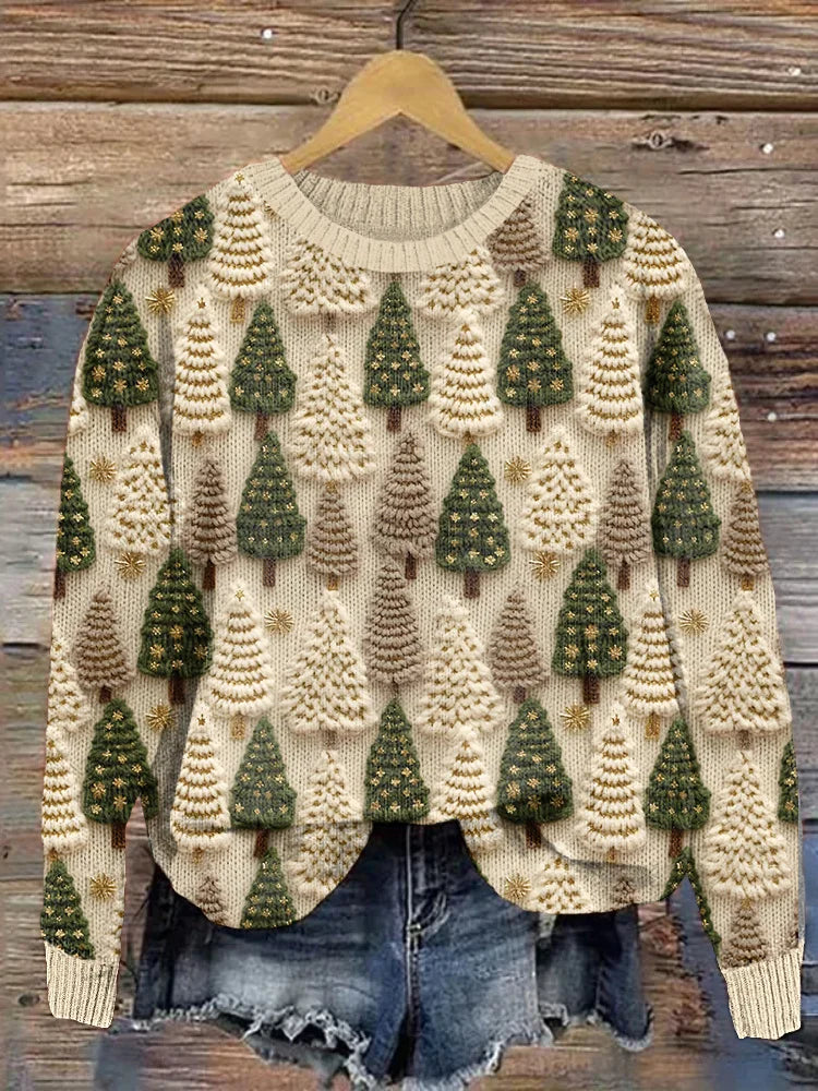 Olwenna | Women Tree Motif Apres Ski Sweater