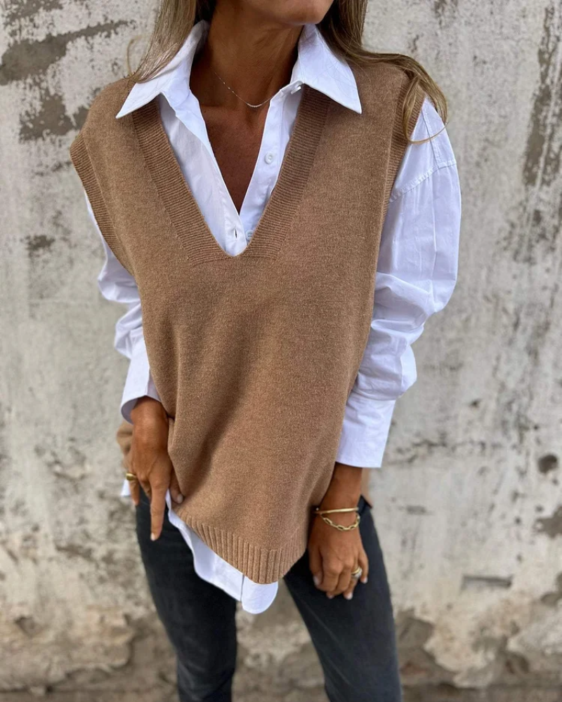 Ysmeine | Women V Neck Knitted Vest