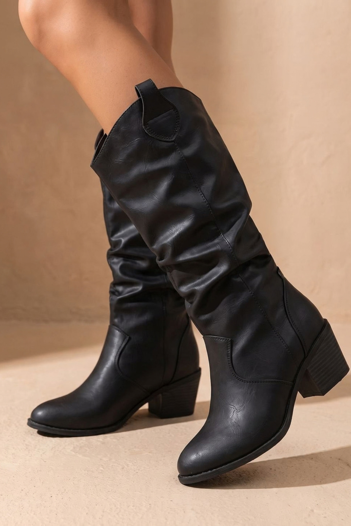 Wide Calf Western Knee High Boots