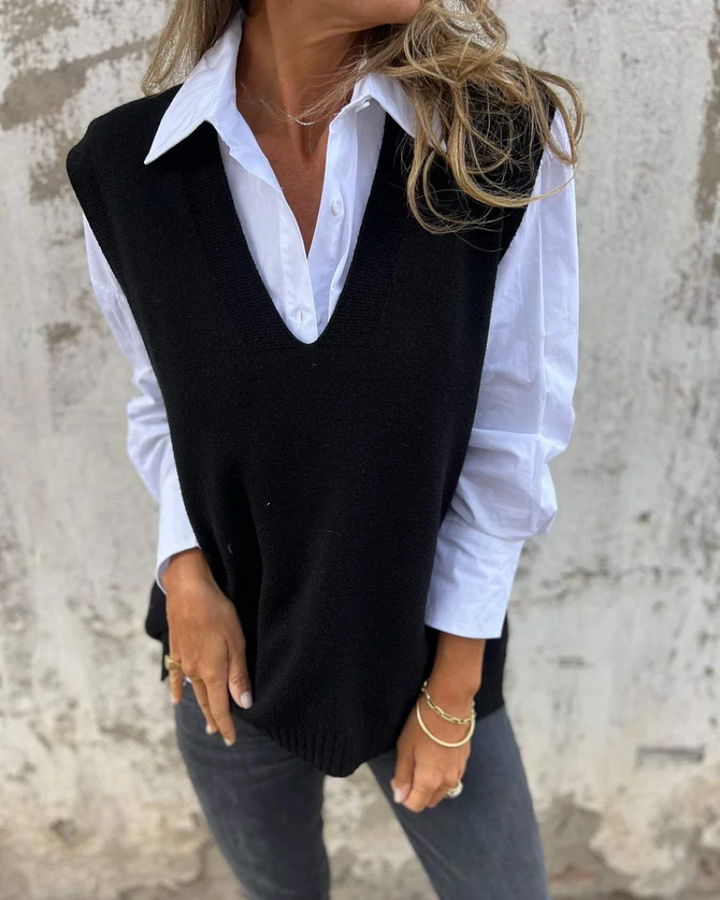 Ysmeine | Women V Neck Knitted Vest