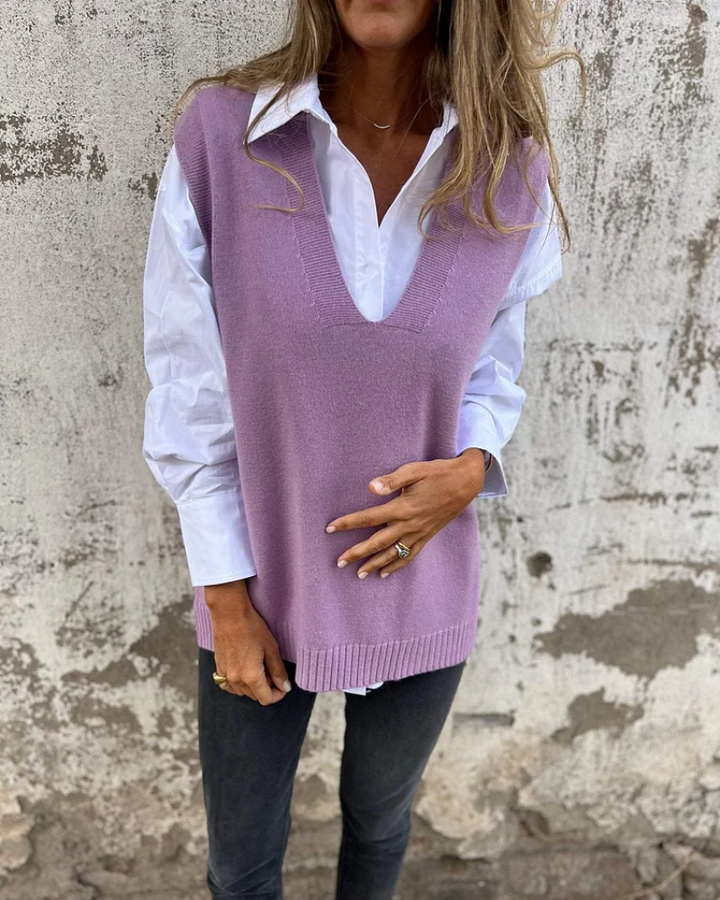 Ysmeine | Women V Neck Knitted Vest