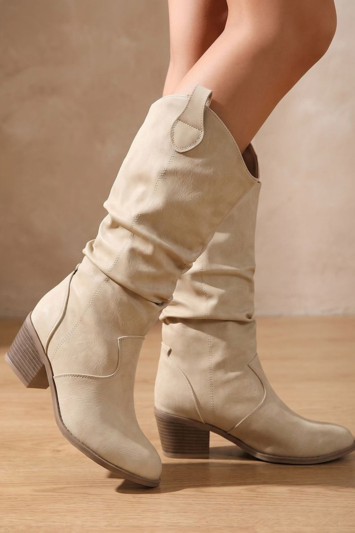Wide Calf Western Knee High Boots