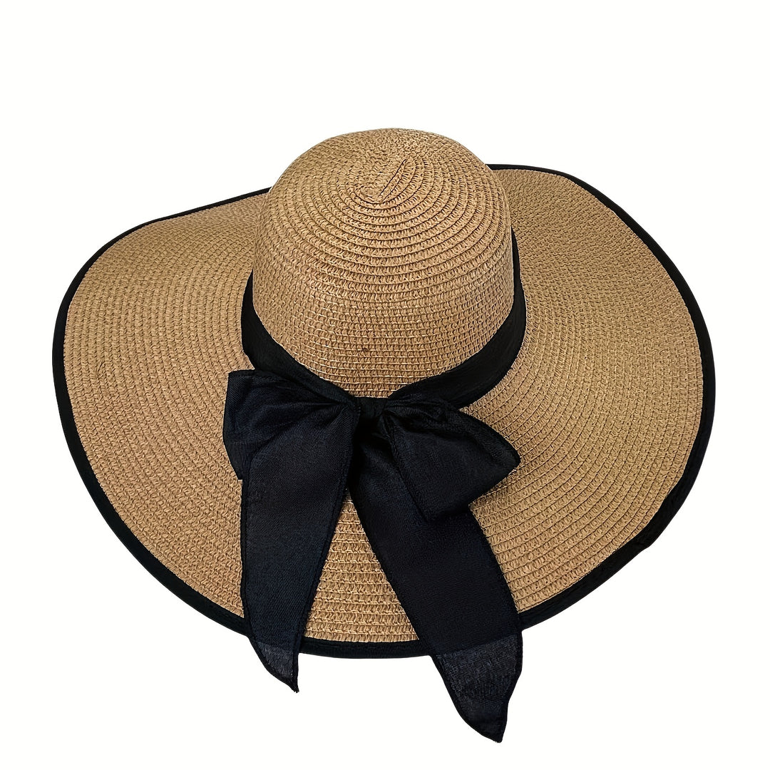Page | Women Oversized Ribbon Bow Sun Hat