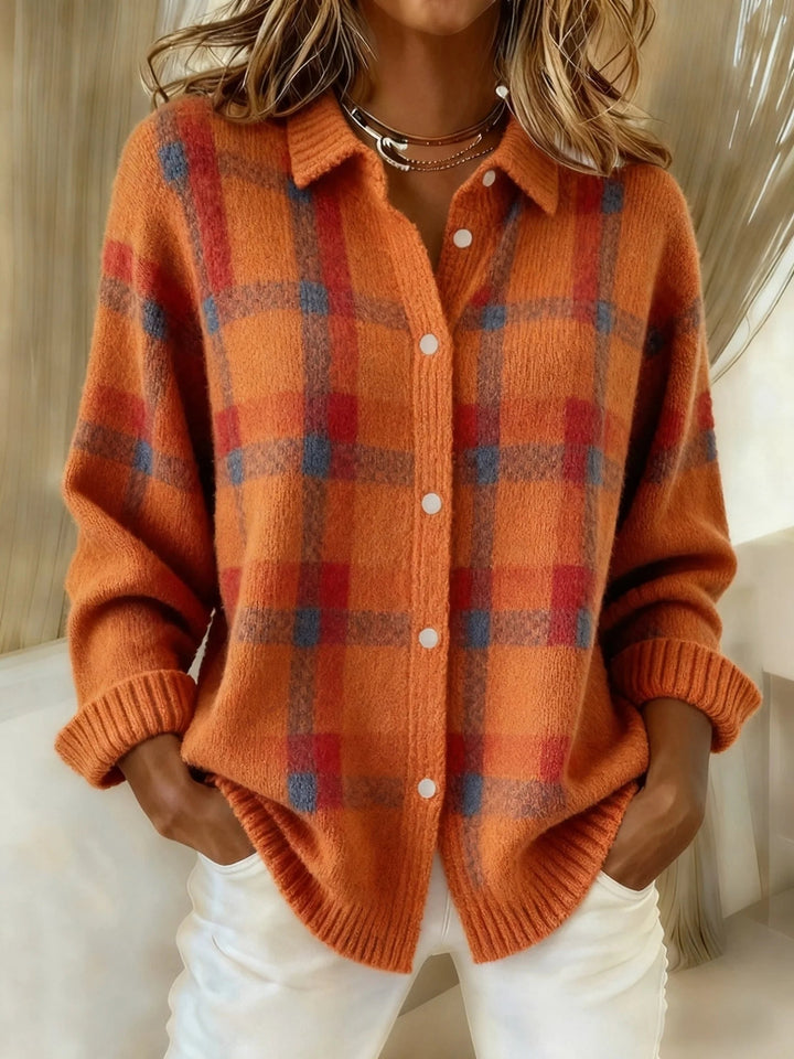 Osanna | Women Plaid Button Knitted Vest
