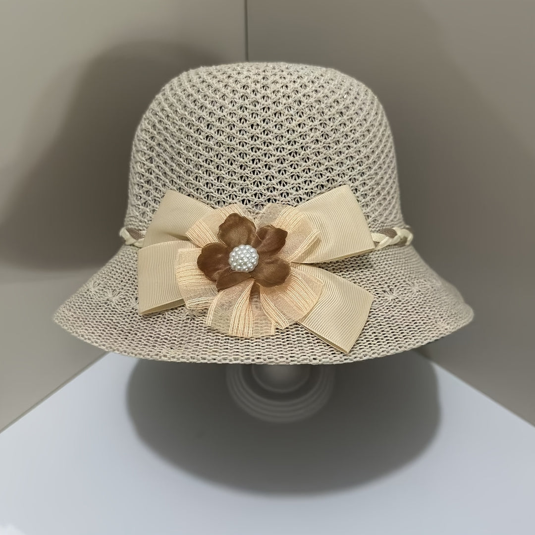 Tove | Women Floral Open Weave Bucket Hat