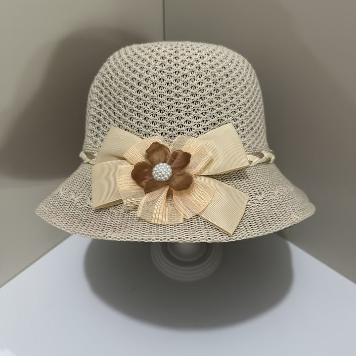 Tove | Women Floral Open Weave Bucket Hat