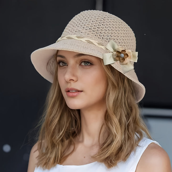 Tove | Women Floral Open Weave Bucket Hat