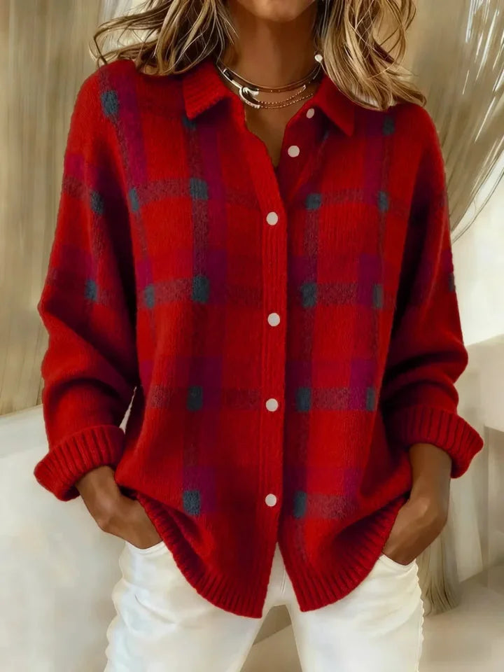 Osanna | Women Plaid Button Knitted Vest