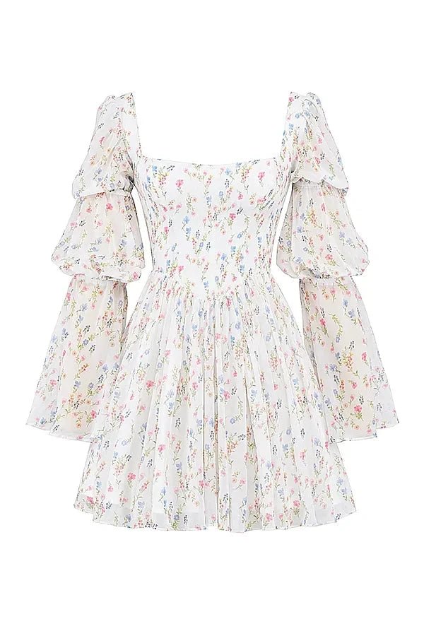 Ferelith | Women Floral Puff Long Sleeve Party Dress