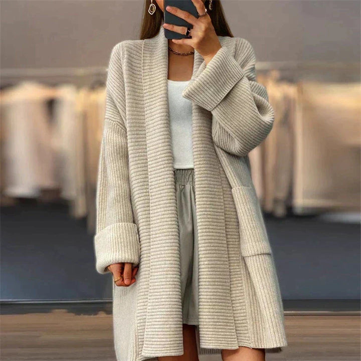 Florine | Women Ribbed Pocket Long Cardigan