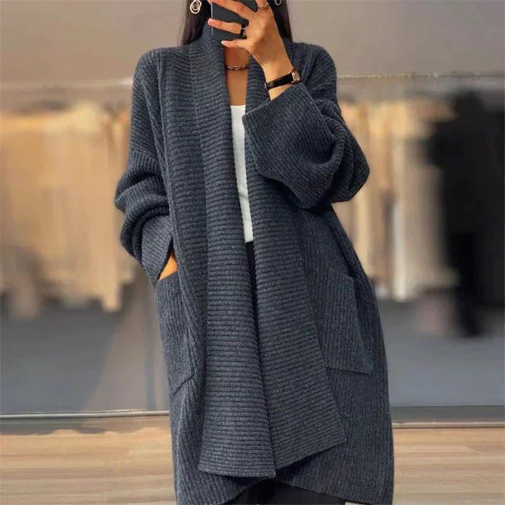 Florine | Women Ribbed Pocket Long Cardigan