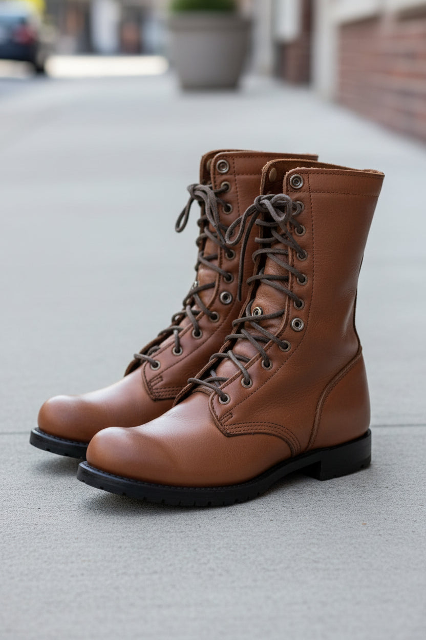 Maudlin | Women Lace Up Black Combat Boots