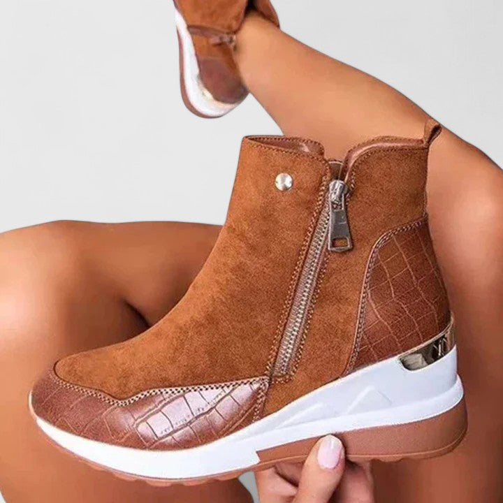 Sephira | Women Side Zip Wedge Boots