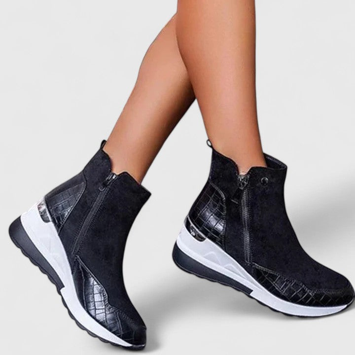 Sephira | Women Side Zip Wedge Boots