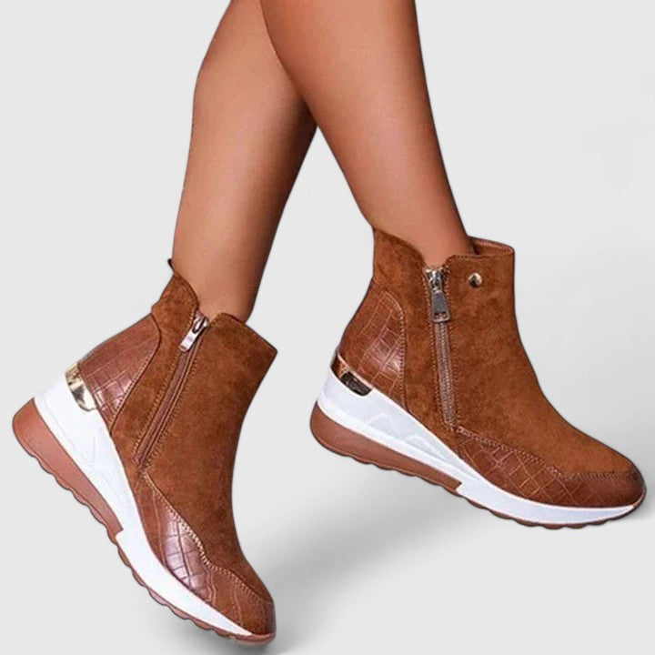 Sephira | Women Side Zip Wedge Boots