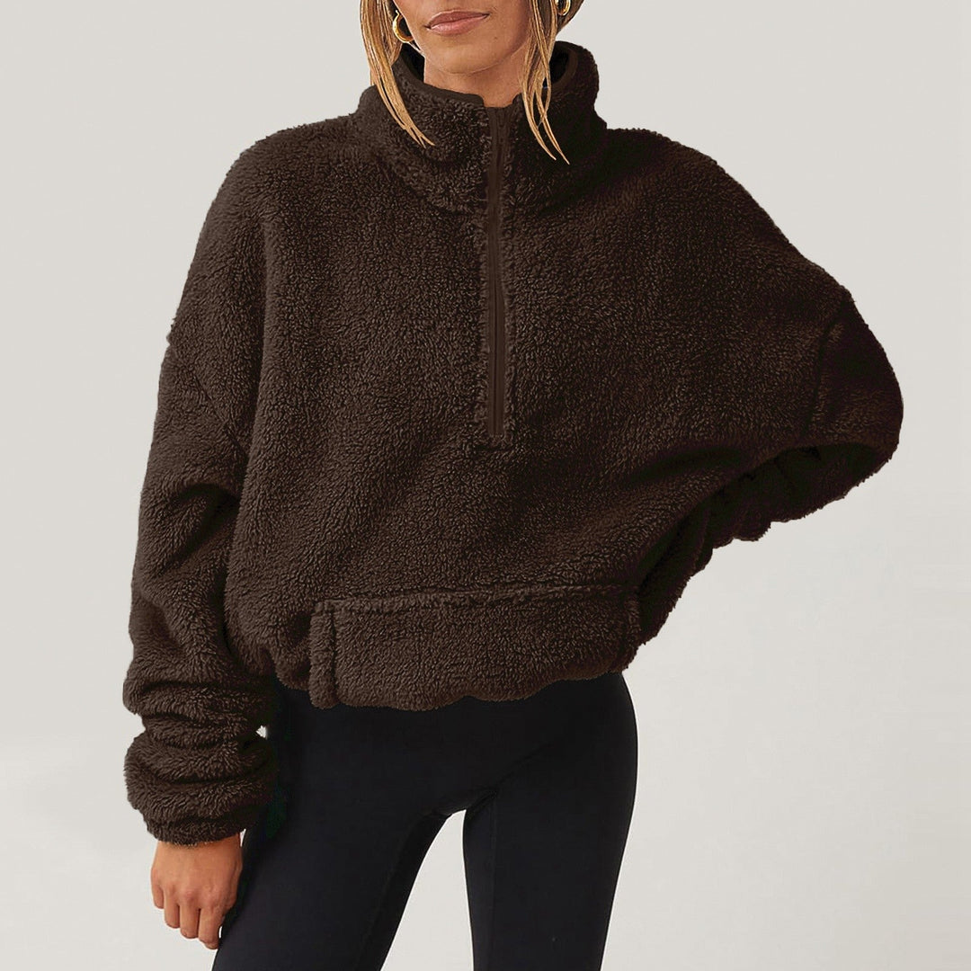 Mahaut | Women Half Zip Sherpa Apres Ski Sweater
