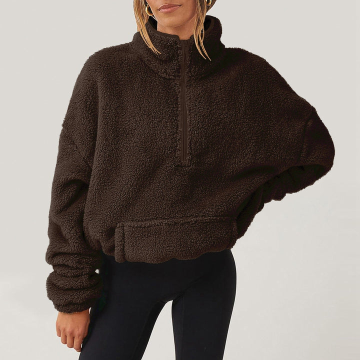 Mahaut | Women Half Zip Sherpa Apres Ski Sweater