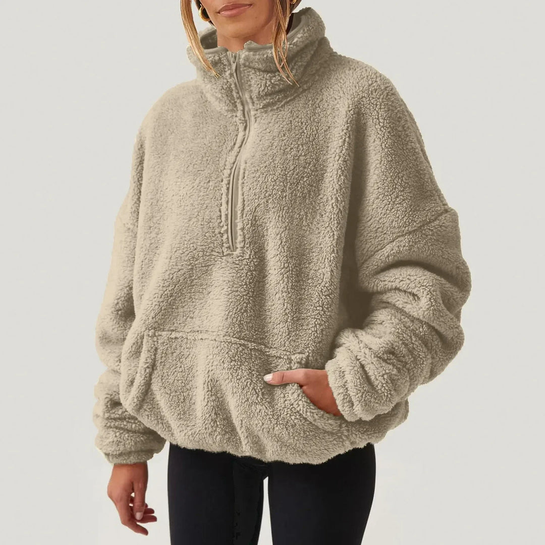 Mahaut | Women Half Zip Sherpa Apres Ski Sweater
