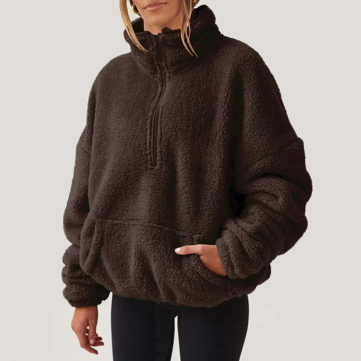 Mahaut | Women Half Zip Sherpa Apres Ski Sweater