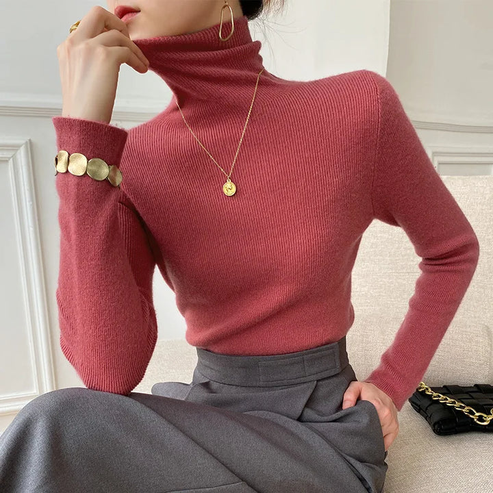 Doris | Women Ribbed Roll Neck Jumper