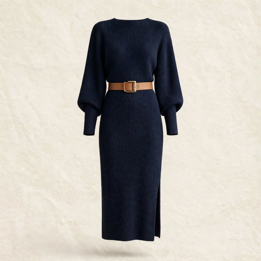 Linnette | Women Ribbed Midi Autumn Dress