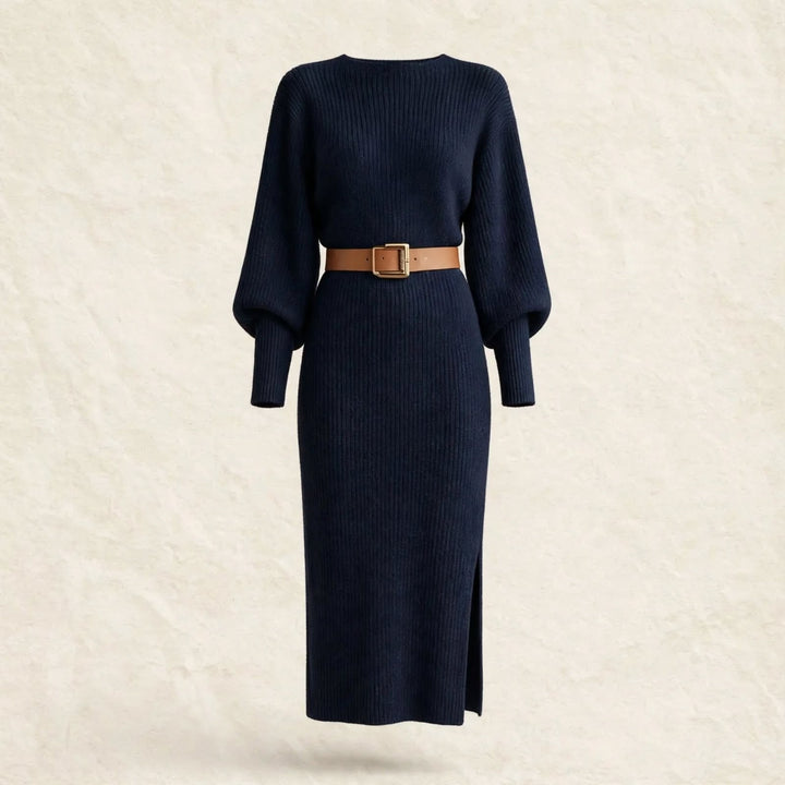 Linnette | Women Ribbed Midi Autumn Dress