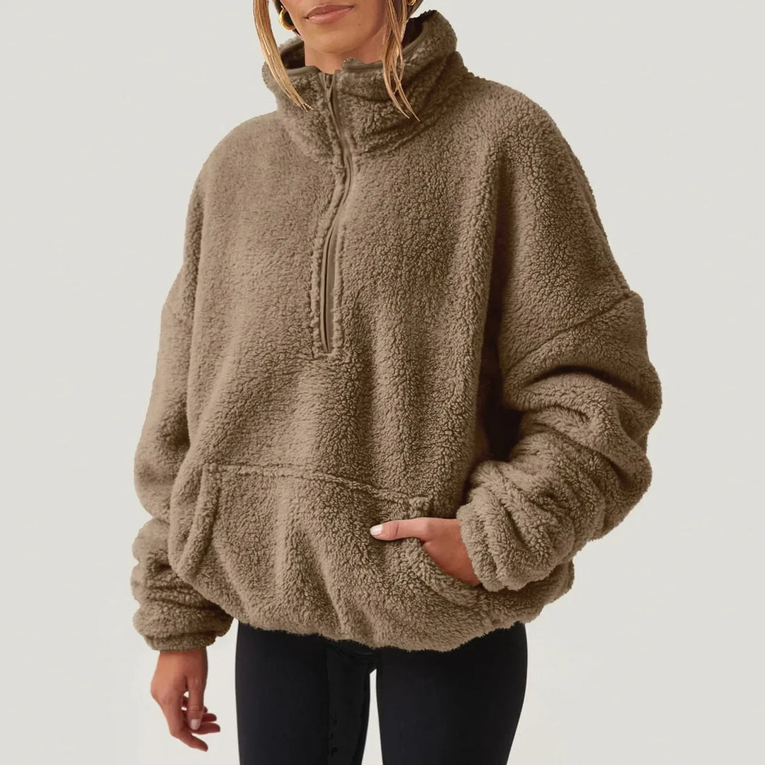 Mahaut | Women Half Zip Sherpa Apres Ski Sweater
