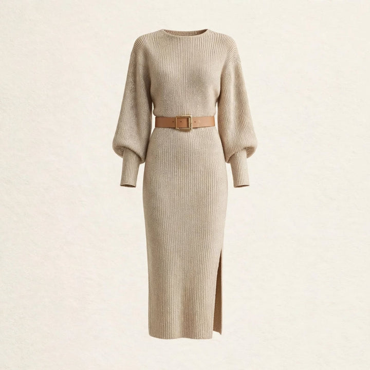 Linnette | Women Ribbed Midi Autumn Dress