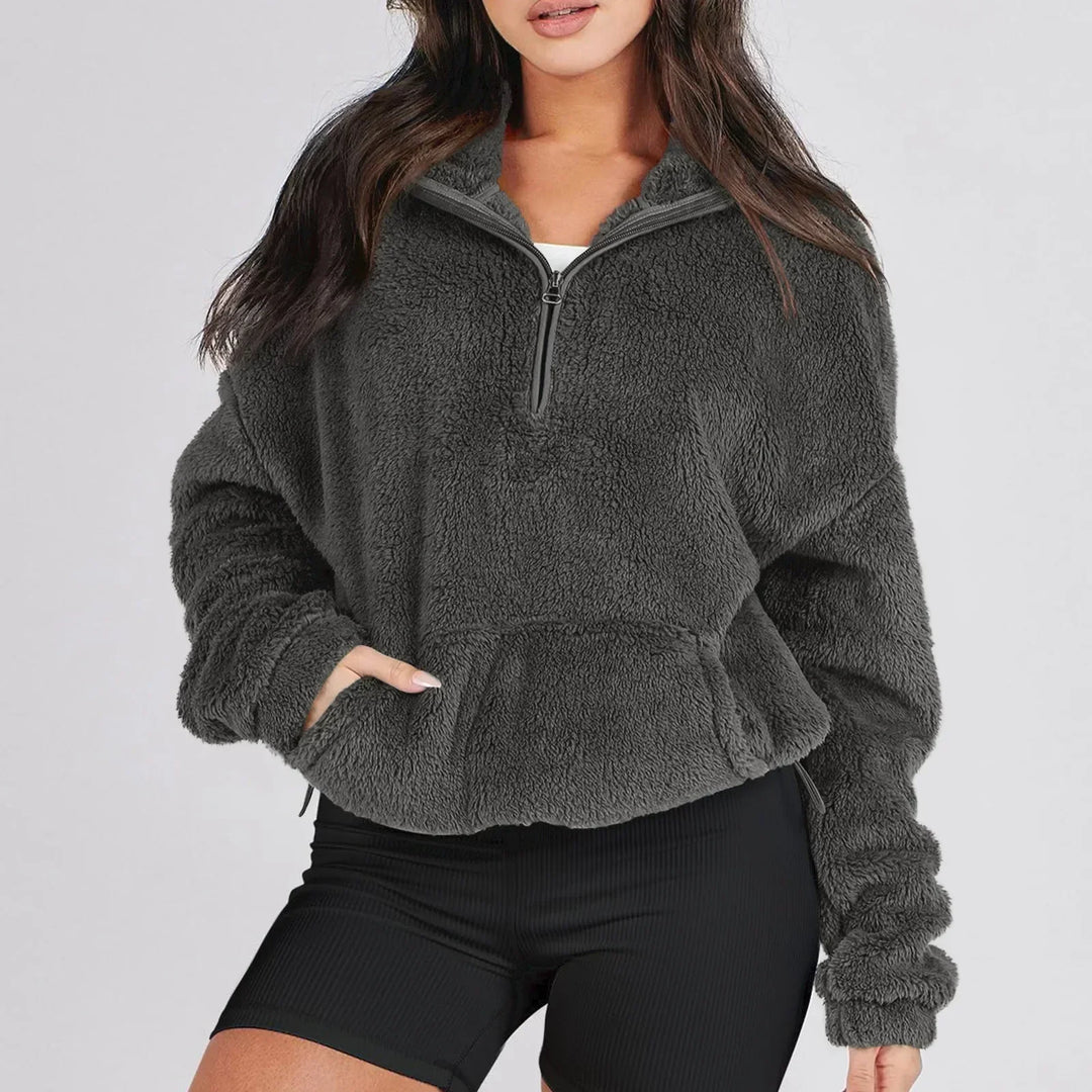 Mahaut | Women Half Zip Sherpa Apres Ski Sweater