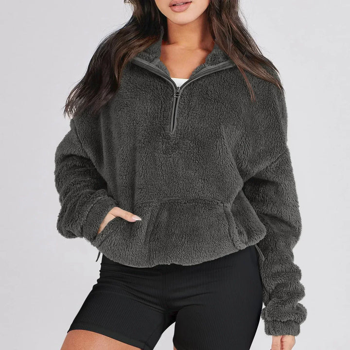 Mahaut | Women Half Zip Sherpa Apres Ski Sweater