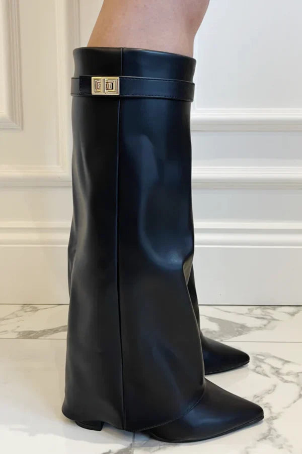 Winsome | Women Pointed Buckle High Boots