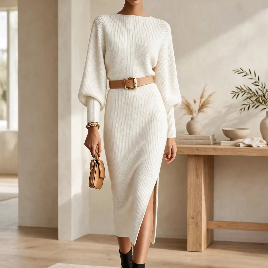 Linnette | Women Ribbed Midi Autumn Dress