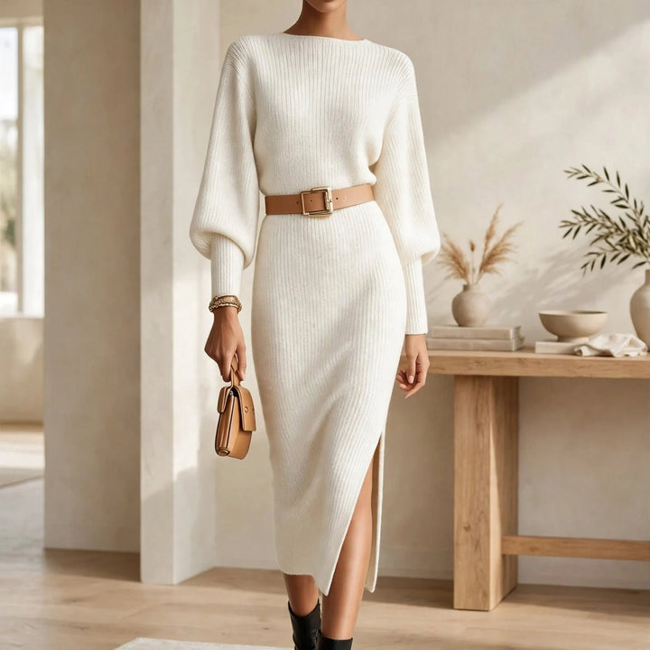 Linnette | Women Ribbed Midi Autumn Dress