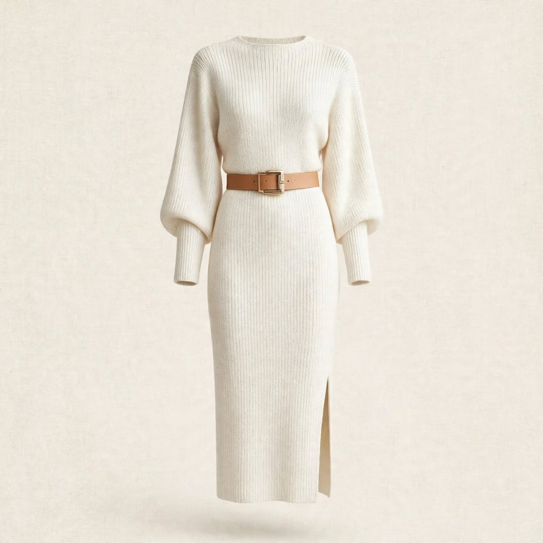 Linnette | Women Ribbed Midi Autumn Dress