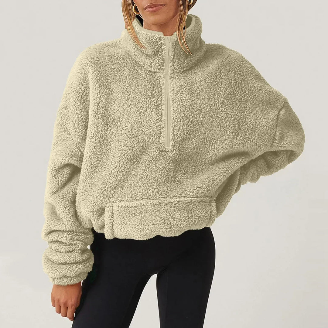Mahaut | Women Half Zip Sherpa Apres Ski Sweater
