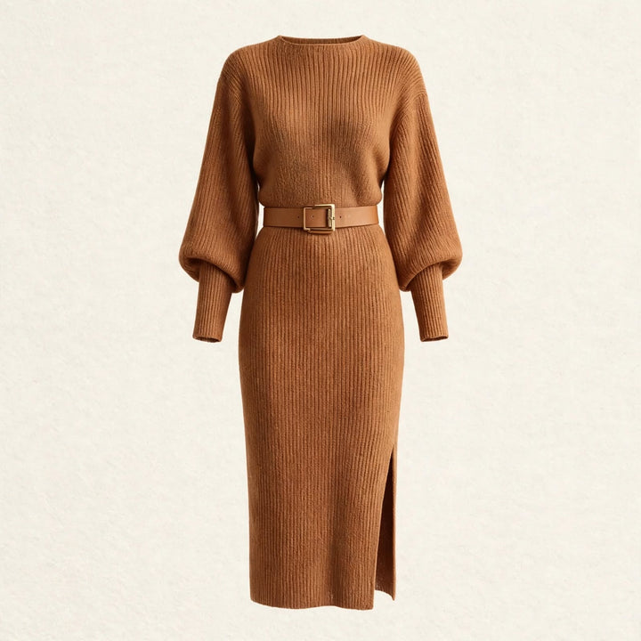 Linnette | Women Ribbed Midi Autumn Dress