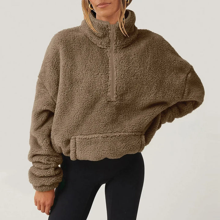 Mahaut | Women Half Zip Sherpa Apres Ski Sweater