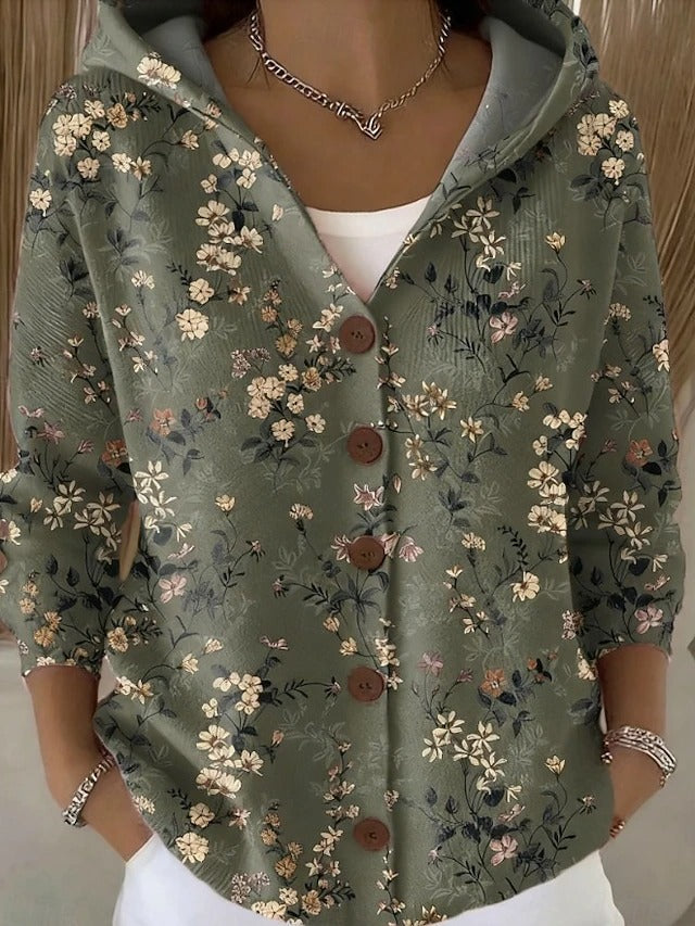 Halcyon | Women Hooded Geometric Long Cardigan