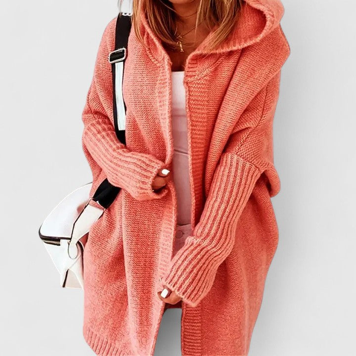 Elberta | Women Ribbed Hood Long Cardigan