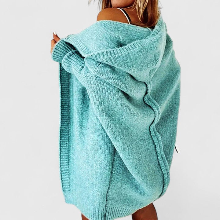 Elberta | Women Ribbed Hood Long Cardigan
