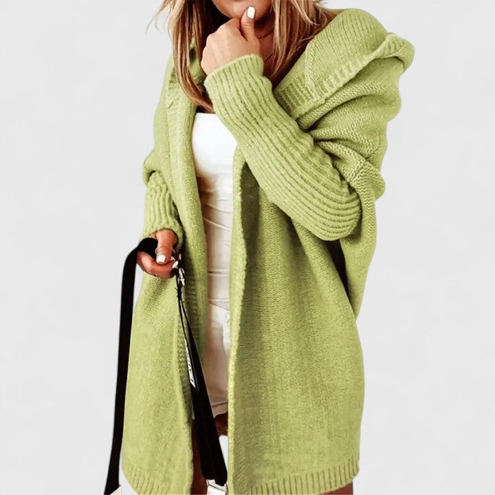 Elberta | Women Ribbed Hood Long Cardigan