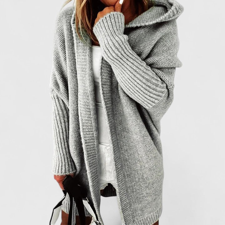 Elberta | Women Ribbed Hood Long Cardigan