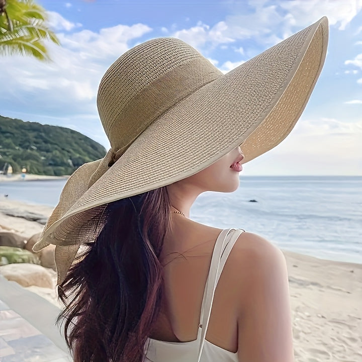 Page | Women Oversized Ribbon Bow Sun Hat