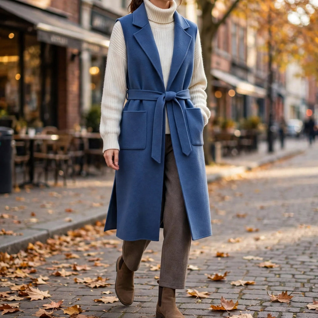 Vanora | Women Belted Longline Knitted Vest