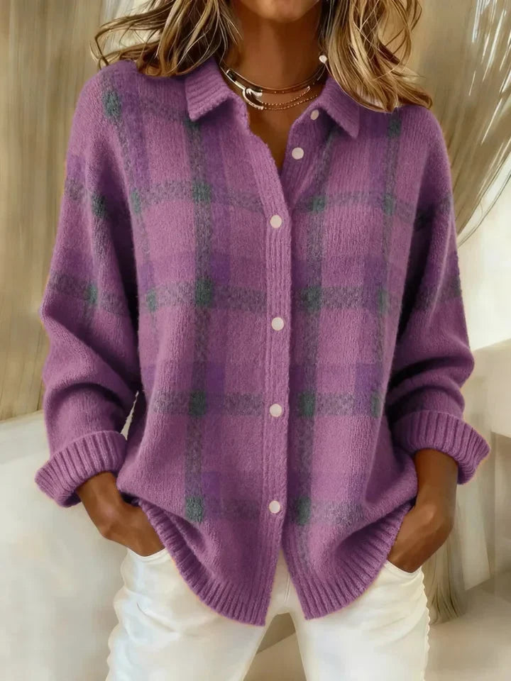 Osanna | Women Plaid Button Knitted Vest